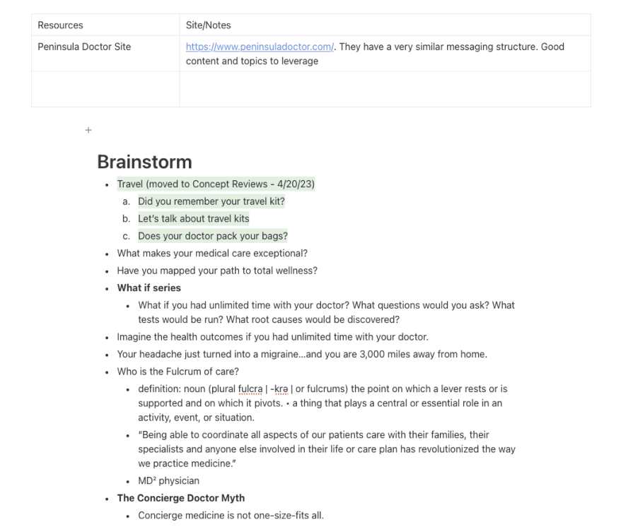 Social concepting example