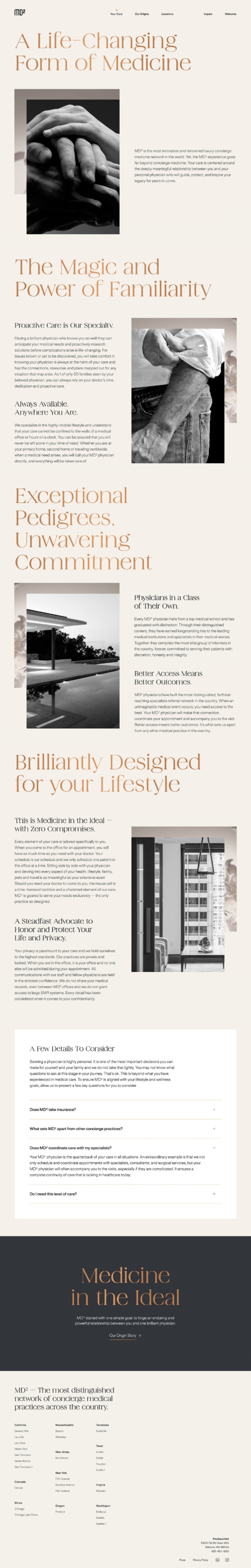 MD2.com Interior Page Screenshot